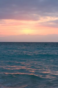 Calm ocean on tropical sunrise